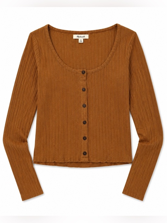Madewell Tops - NWT MADEWELL BROWN LONG SLEEVE BUTTON DOWN TOP